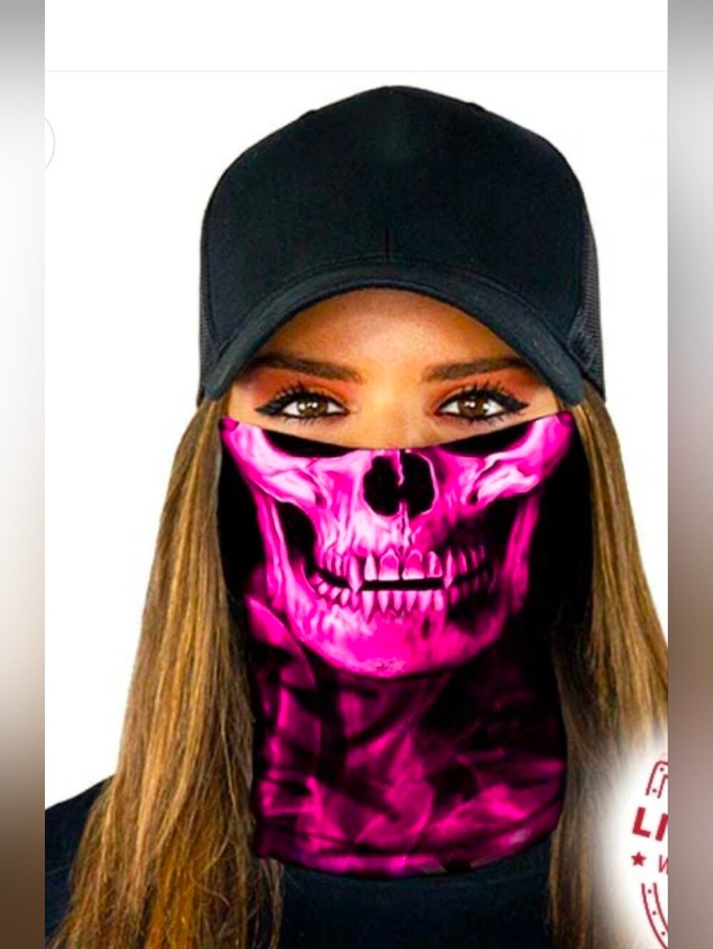Salty Armour Pink Crow Skull Face Shield